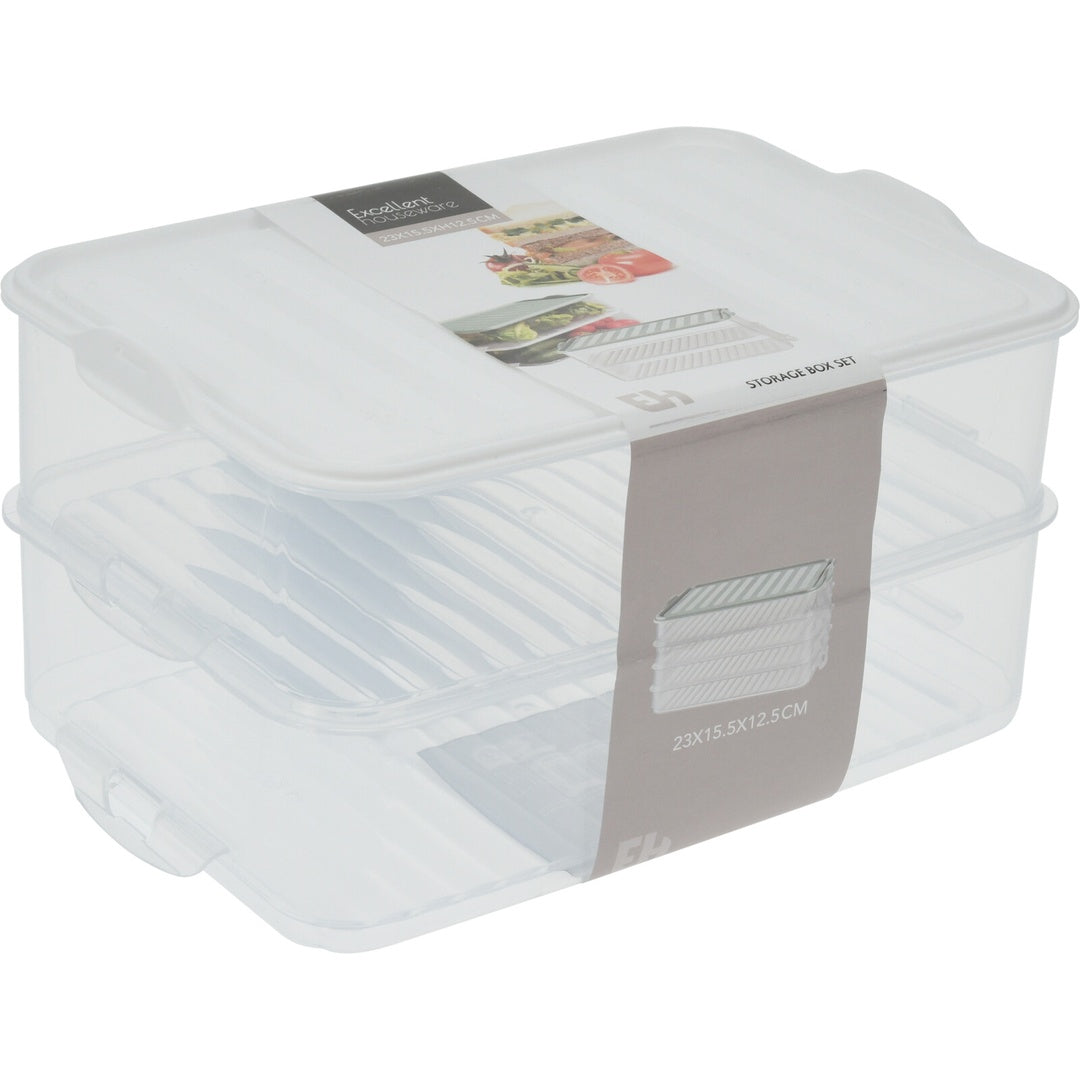 Oppbevaringsboks for mat og pålegg 2lag x 1600ml | Excellent Houseware