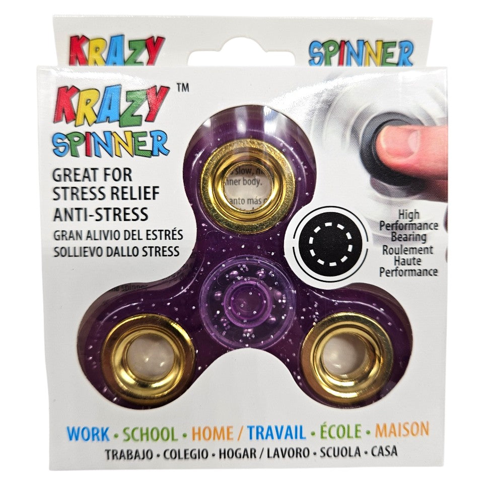 Krazy Spinner Fidget Spinner med Glitter | Velg Farge