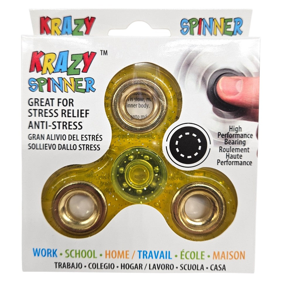 Krazy Spinner Fidget Spinner med Glitter | Velg Farge