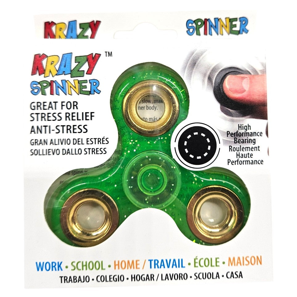 Krazy Spinner Fidget Spinner med Glitter | Velg Farge