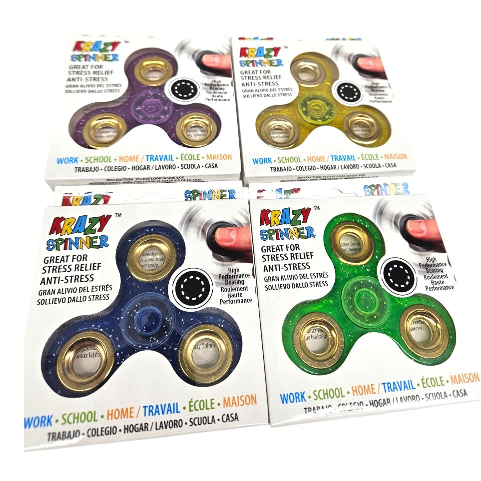 Krazy Spinner Fidget Spinner med Glitter | Velg Farge