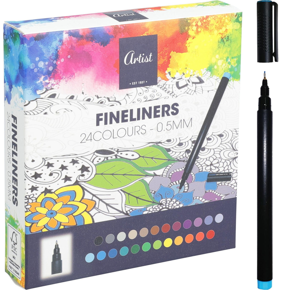Fineliners Tusjsett 24 farger | Artist