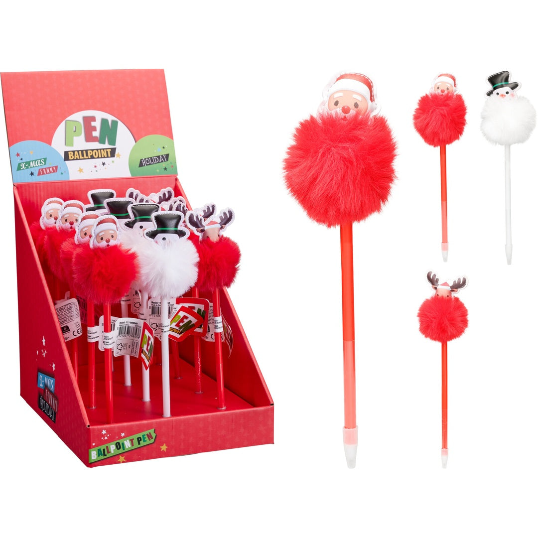 Julekulepenn med Pompom | 25 cm Assorterte Figurer
