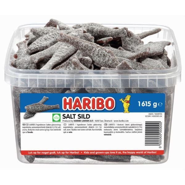 Haribo Salt Sild Salt Lakris 1,615kg | Storpakk