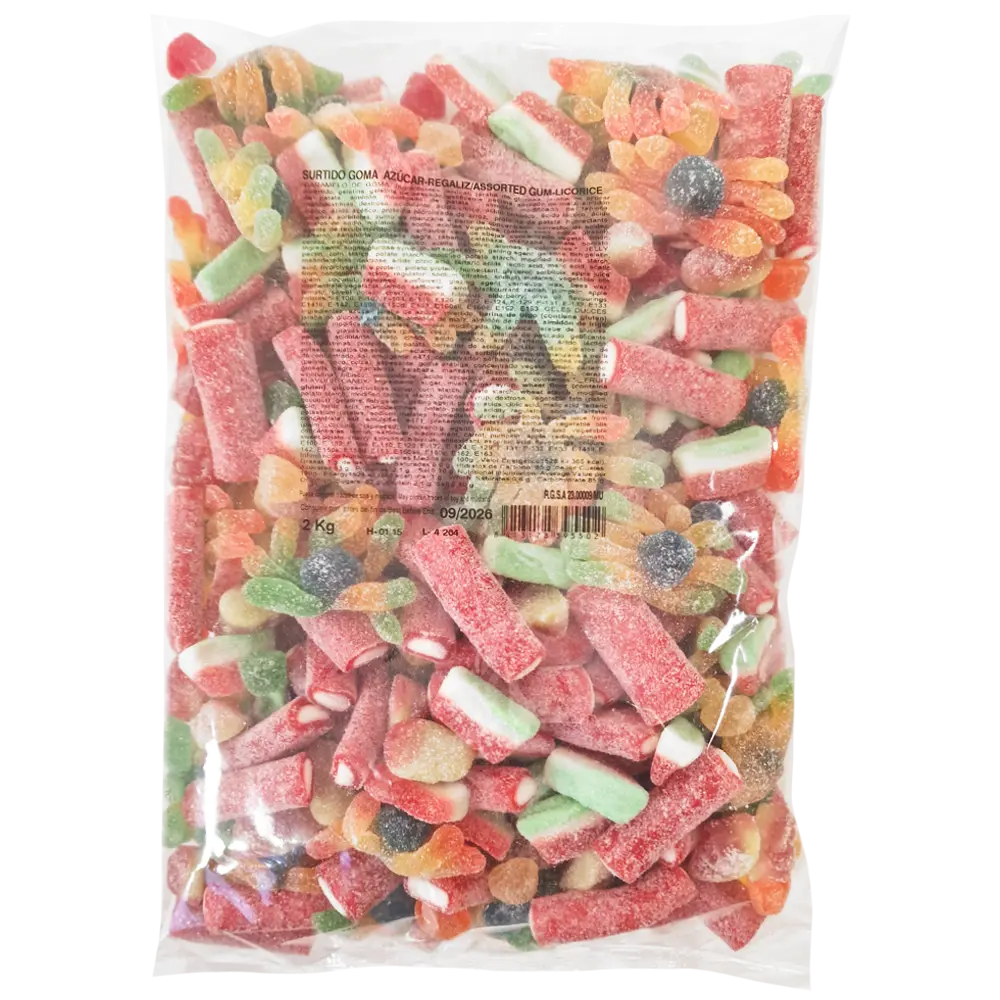 Vidal Sur Vingummi Mix 2kg | Storpakk