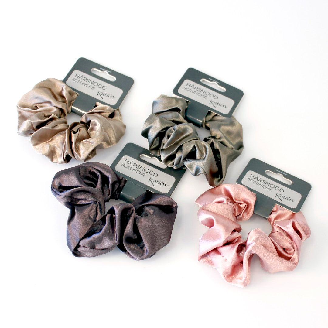 Stor Hårstrikk Scrunchie Metallic | Flere farger
