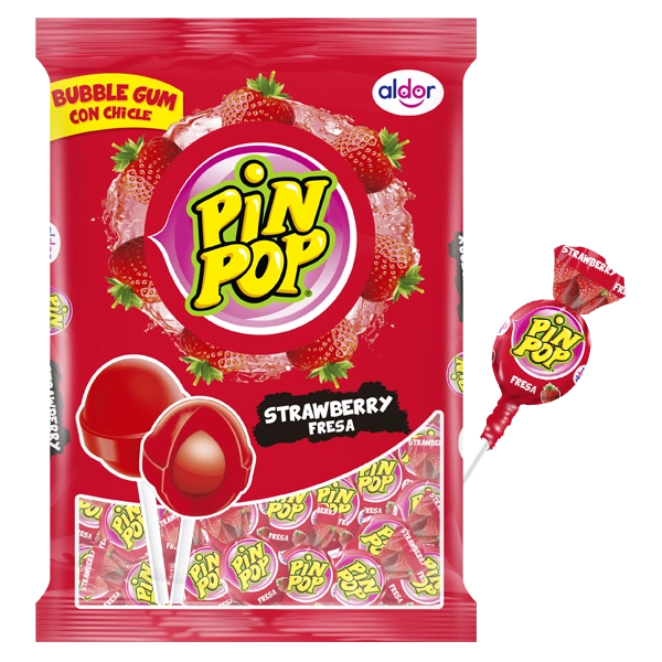 Pin Pop Jordbær Kjærligheter 59stk | 1 kg Storpakk