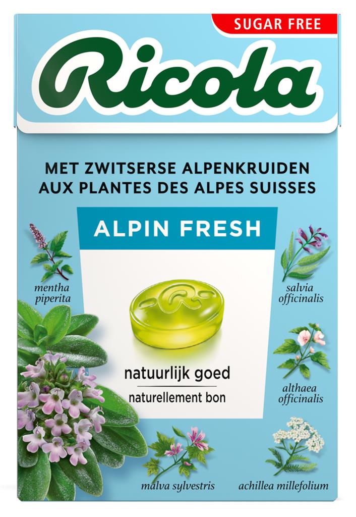 Ricola Alpin Fresh Sukkerfri 20x50g | Storpakk