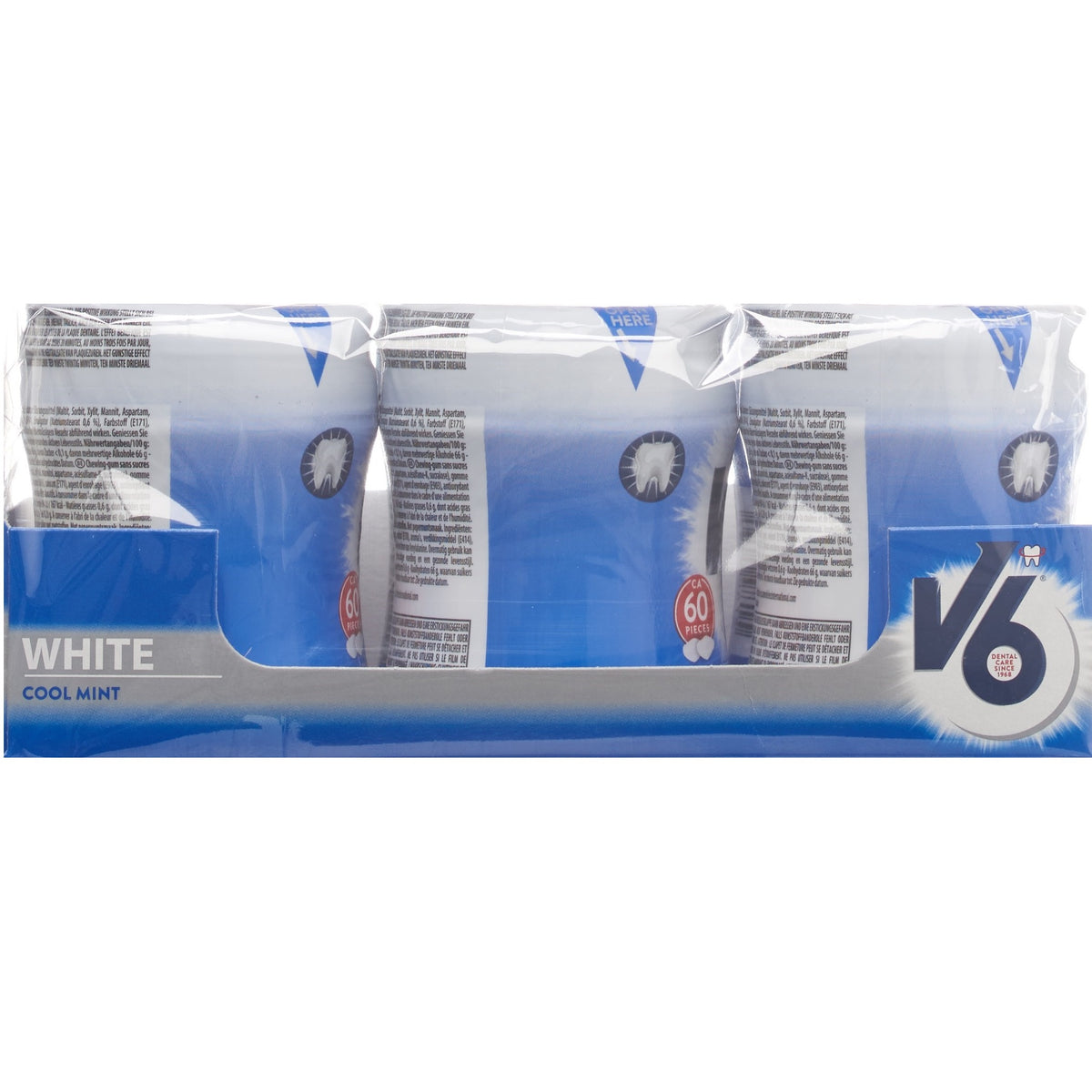 Datodeal - V6 White Tyggegummi Cool Mint 6x60pk | Storpakk