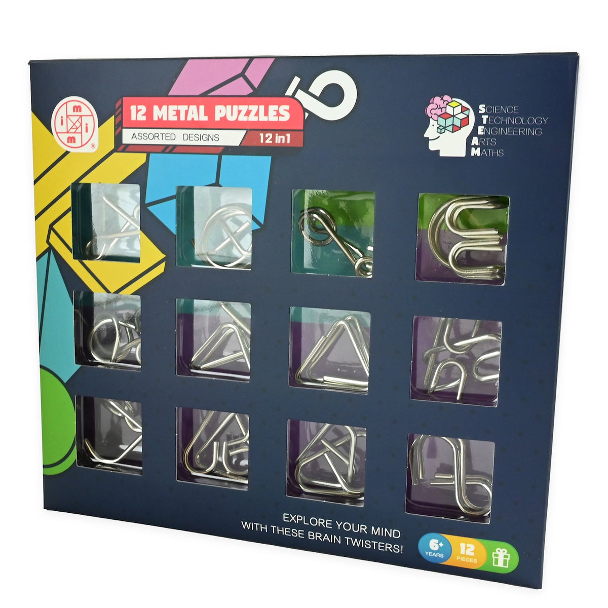 IQ Puzzle Metall 12-i-1 | 12 Hjernetrimgåter