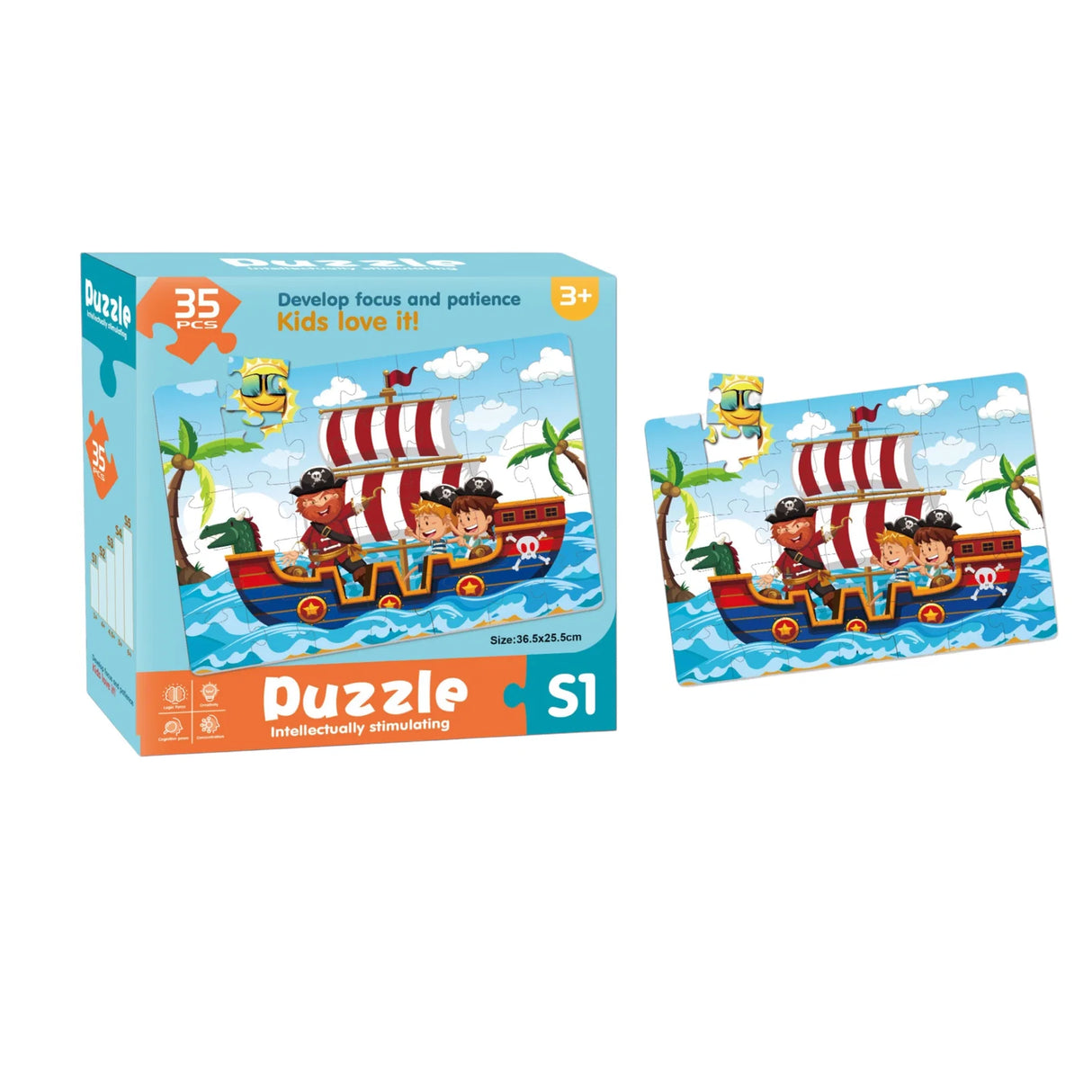 Pirat Puslespill 35 Brikker | 3år+ | Leico
