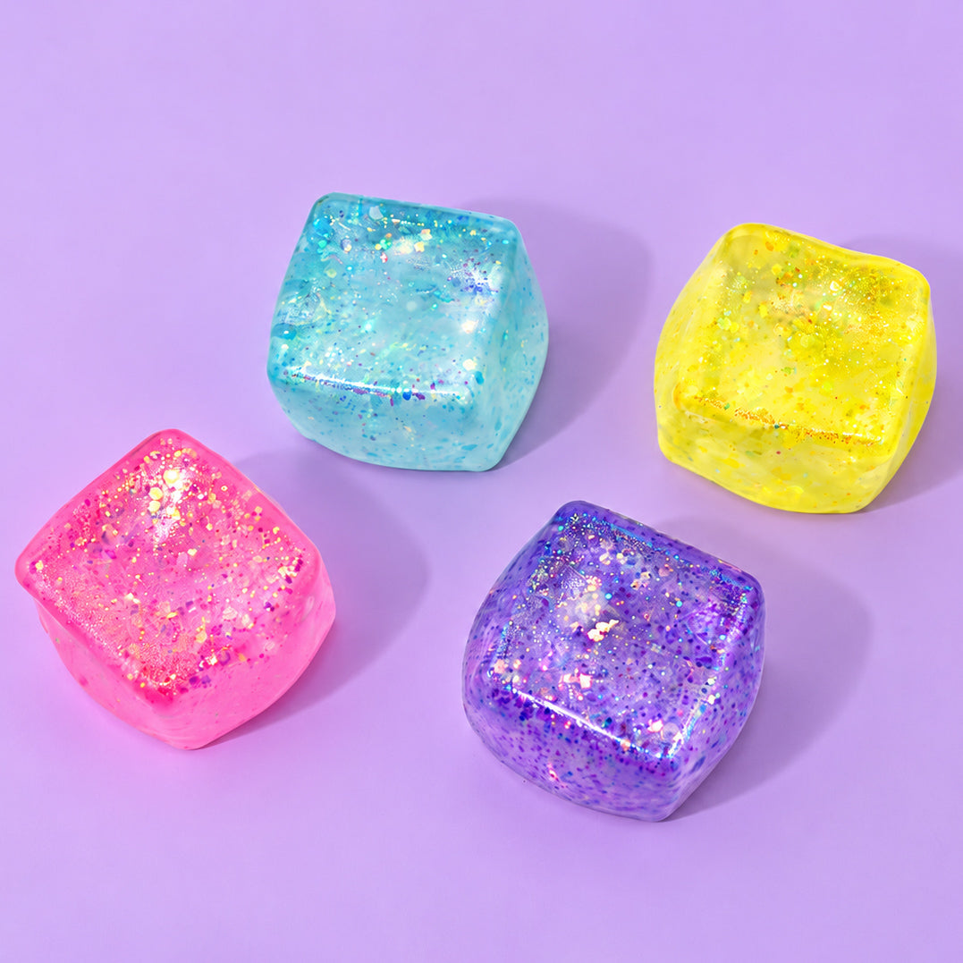 Squeeze Sugar Cube Glitter 5cm - Flere fargevalg
