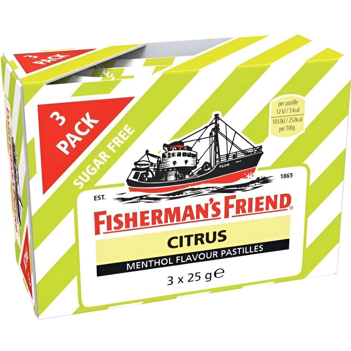 Fisherman's Friend Citrus 16x3pk | Storpakk (48 poser) | Sukkerfri