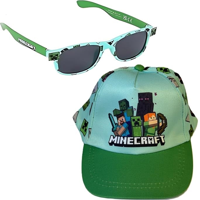 Minecraft Caps og Solbriller Sett | 4–8 år