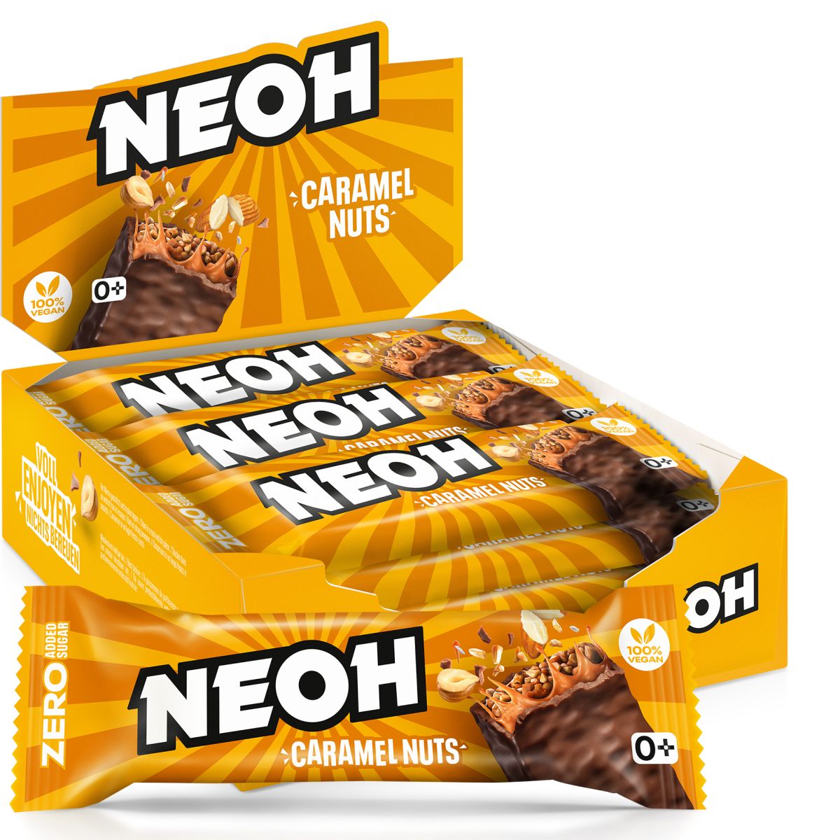 Datodeal | NEOH Caramel Nuts Bar 12x28g | Vegansk Nøttebar Storpakk