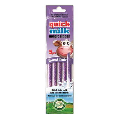 Quick Milk Skogsbær 5pk | Smakssugerør