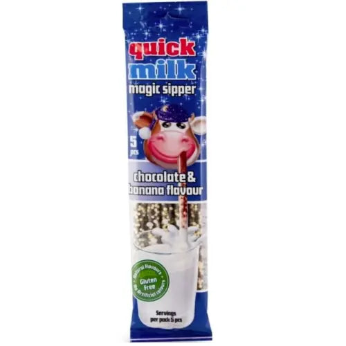 Quick Milk Choklad & Banan 5pk | Smakssugerør