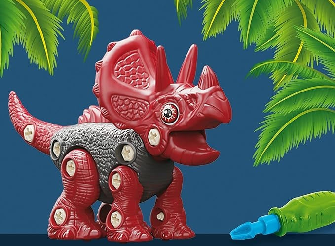 Dinosaur Sett 3in1 Dinofigur+Puslespill & Klistremerker | Triceratops