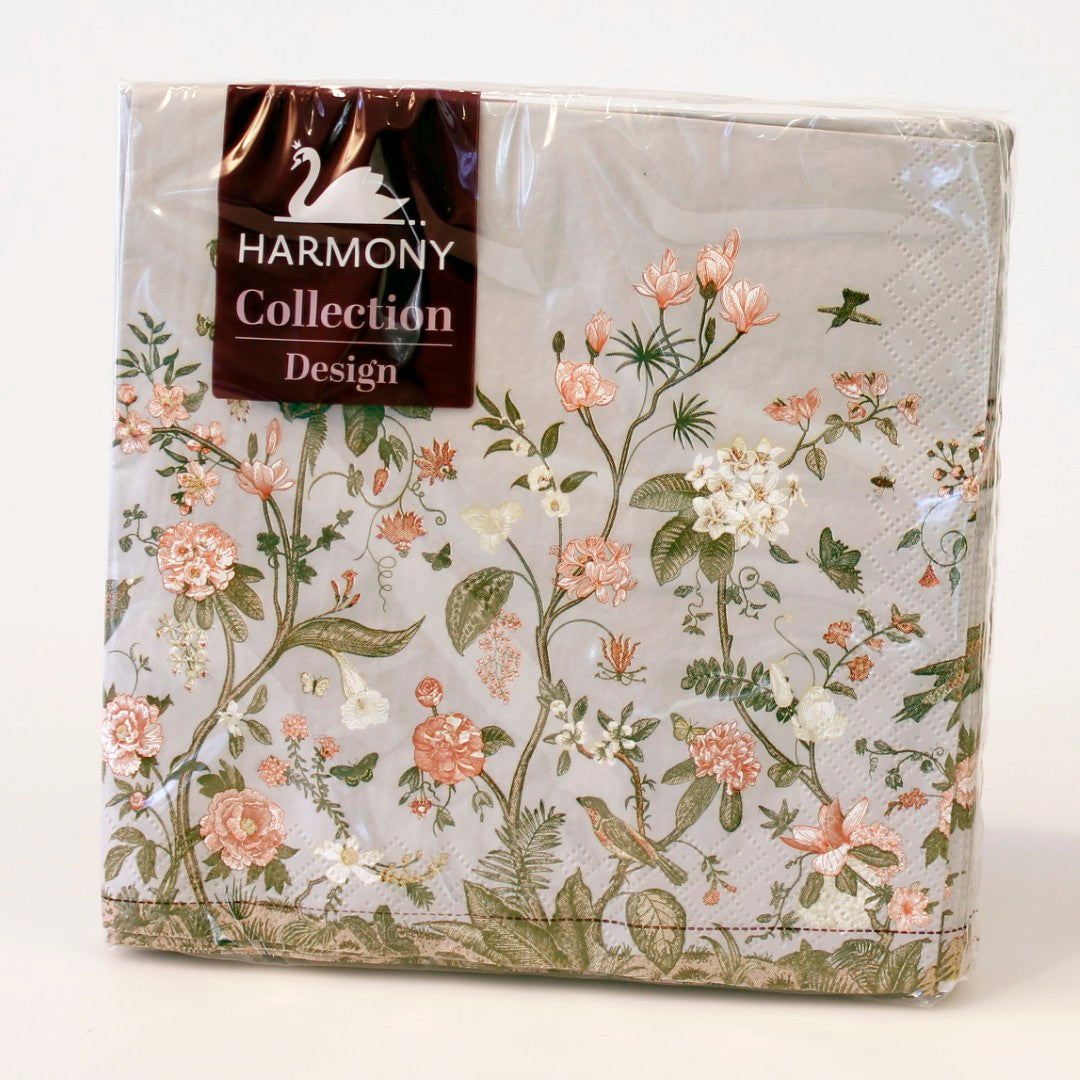 Servietter med Engblomster 20pk | 33x33cm