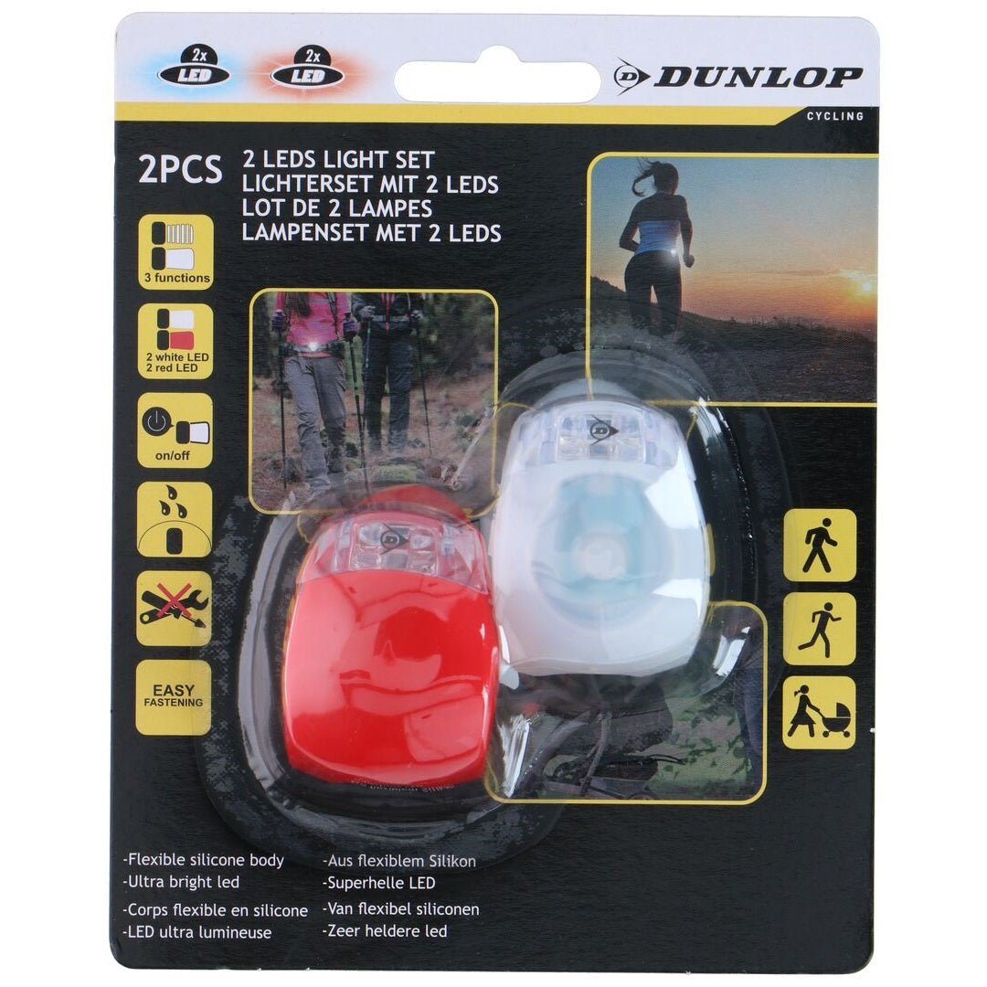 Dunlop | LED Sykkellys Sett 2x LED med Batterier