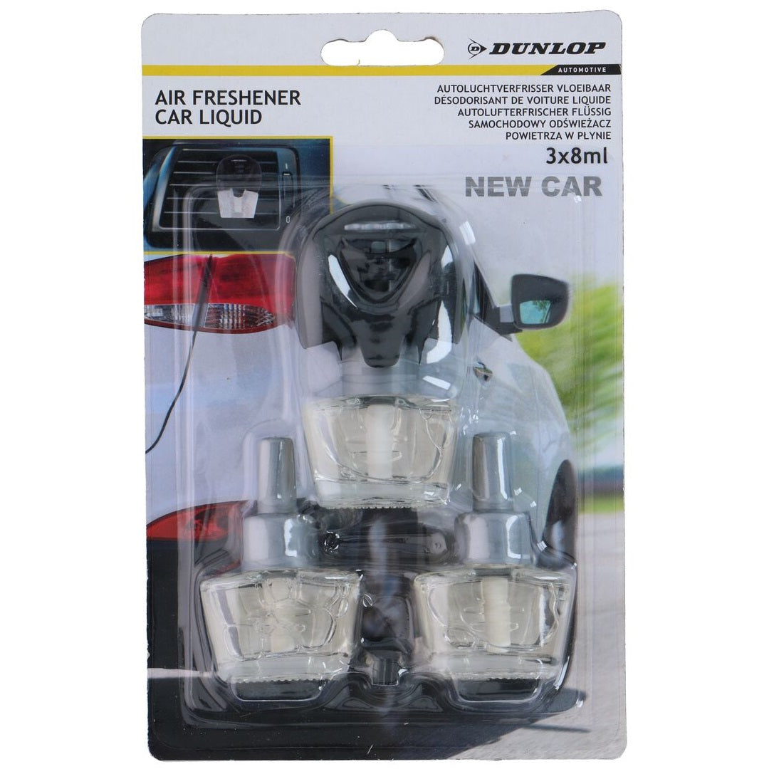 Dunlop Bilduftsett 3x8ml | Vanilje, Furu, Ocean og New Car