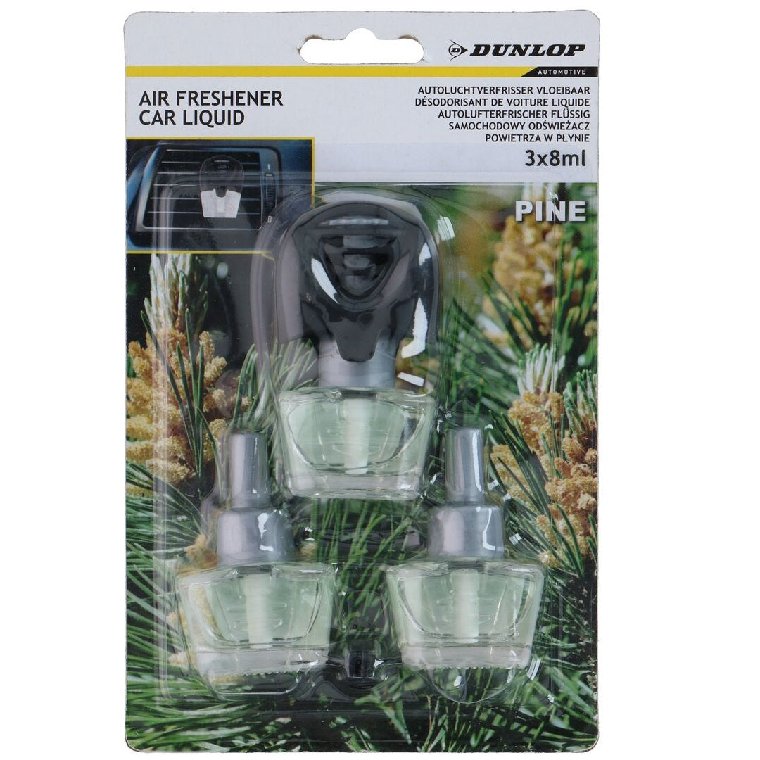 Dunlop Bilduftsett 3x8ml | Vanilje, Furu, Ocean og New Car