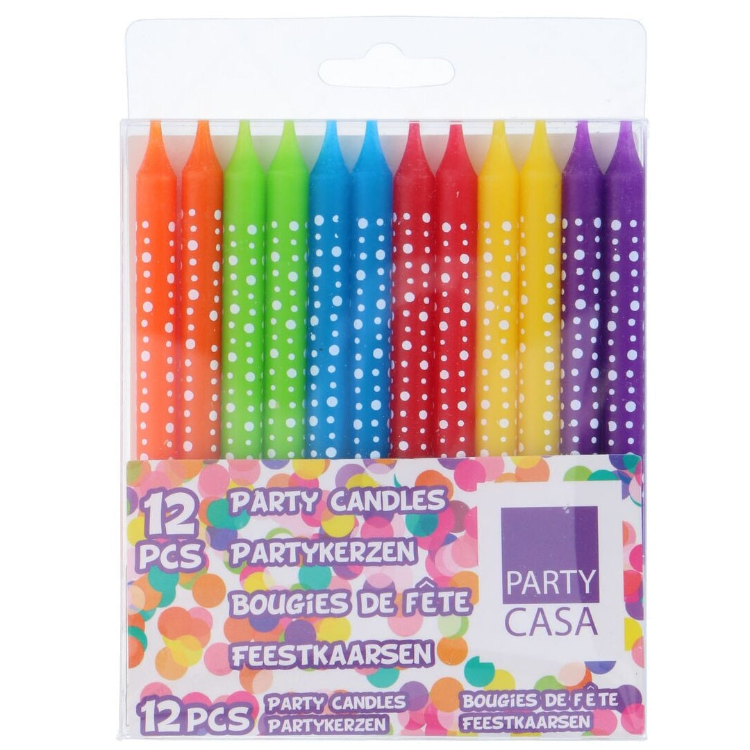 Party Casa | Kakelys med Prikker 8cm | 12 stk