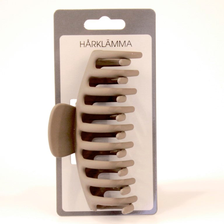 Hårklype 11cm | Matt sort, brun og beige