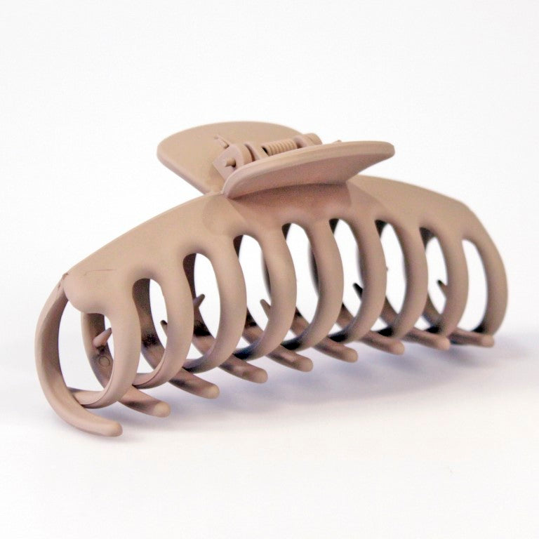 Hårklype 11cm | Matt sort, brun og beige