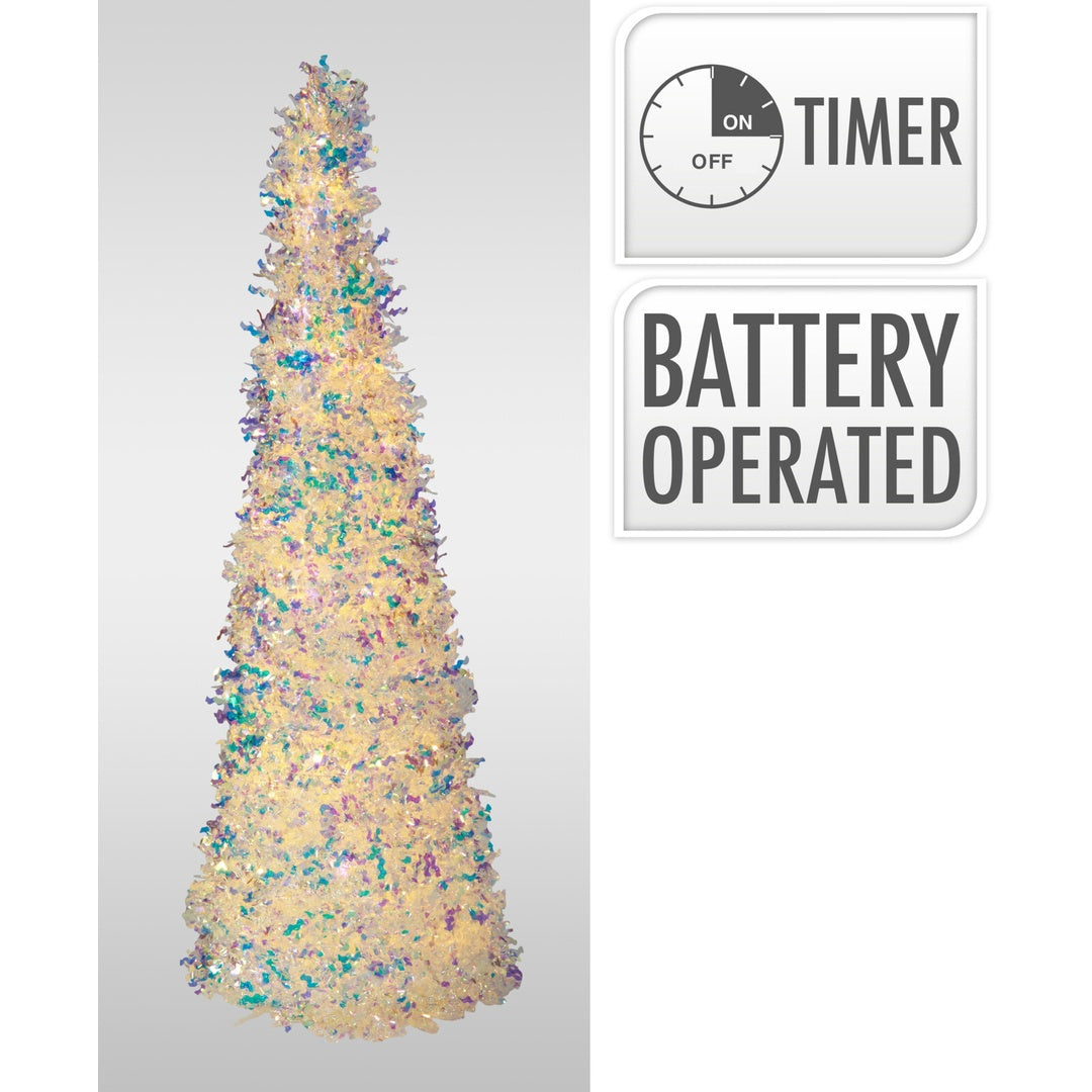 Kjegleformet tinsel med LED | H&S Collection