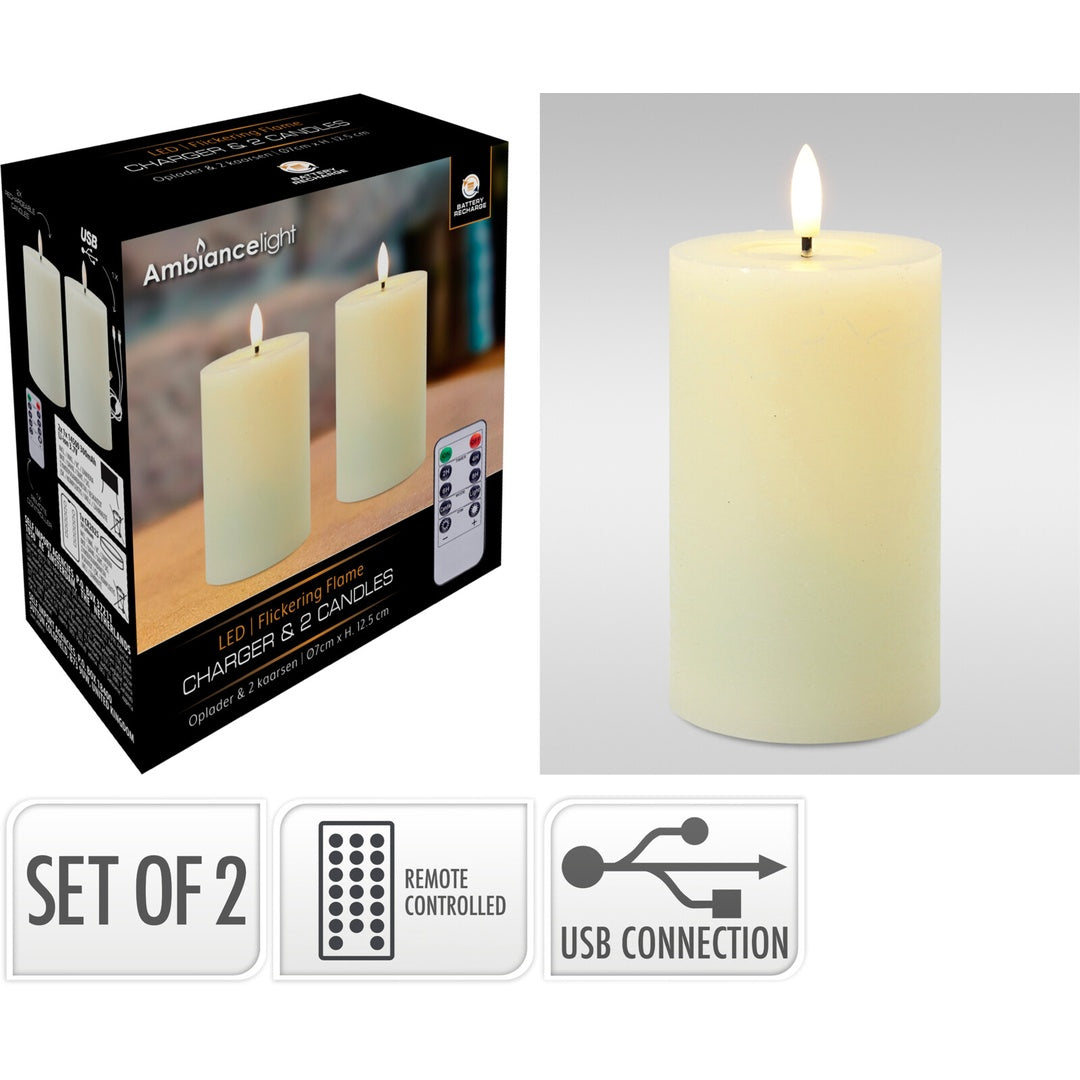 Oppladbare LED Kubbelys | Fjernkontroll og USB lader