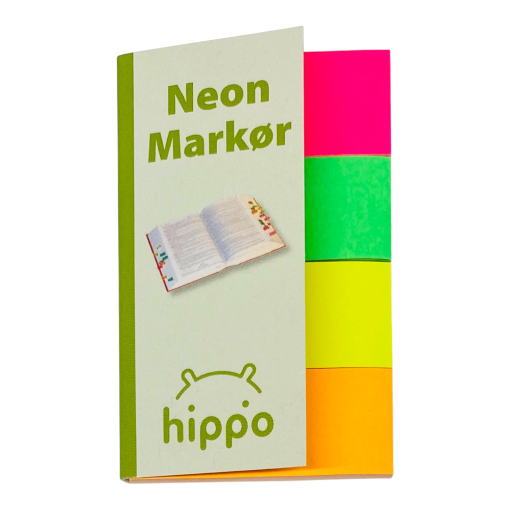 Hippo Neon Papirmarkører 160stk | 4 Farger