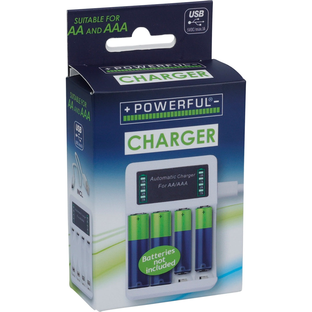 Batterilader for AA og AAA batterier | Uten batterier