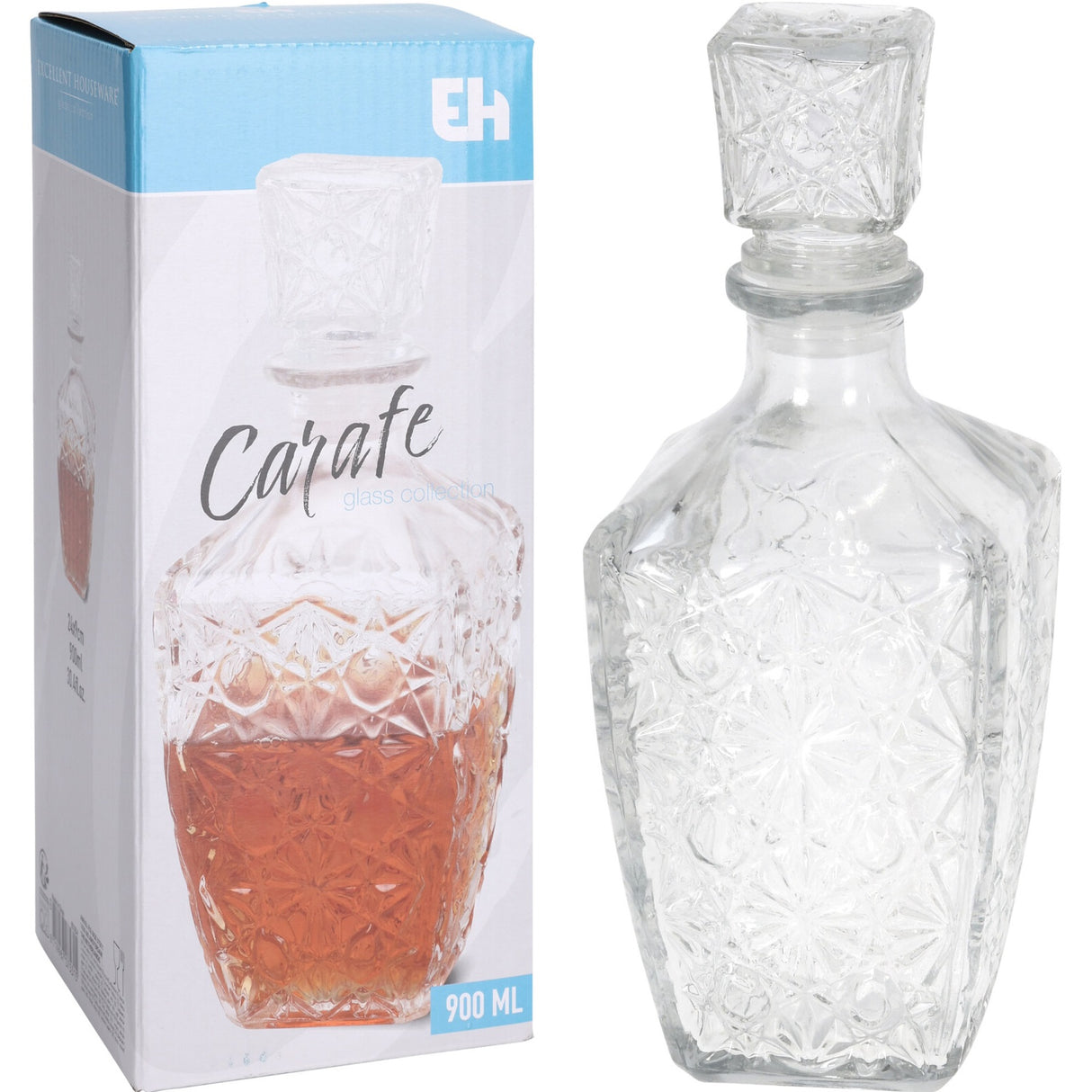 Excellent Houseware | Glasskaraffel med Lokk 900ml