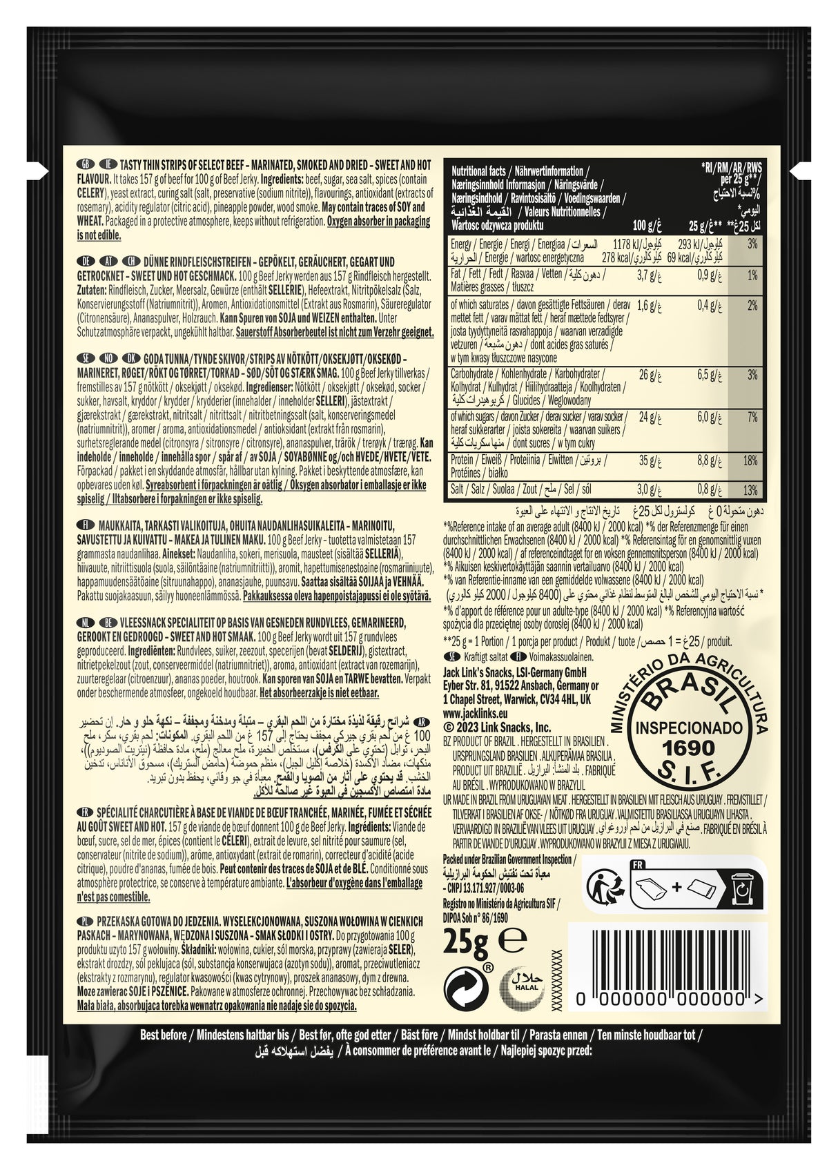Jack Link's Beef Jerky Sweet & Hot 25g