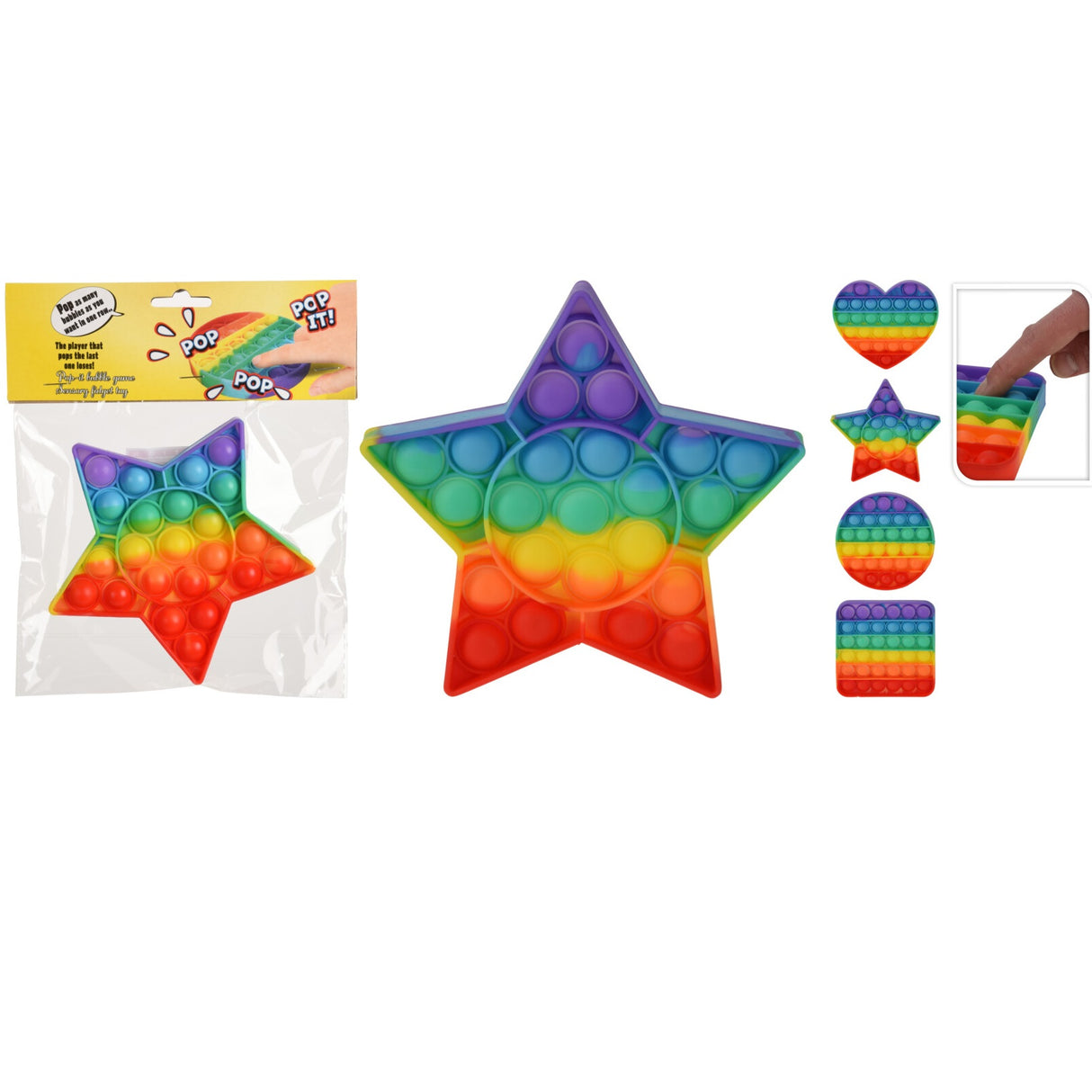 Pop-it Fidget Leke | Regnbuefarger | Fire Former