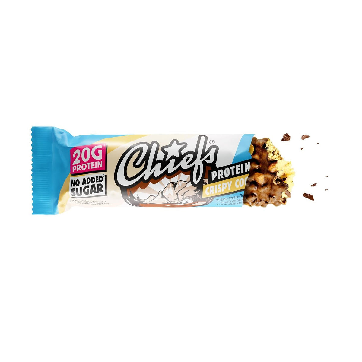Datodeal | Chiefs Protein Bar Crispy Cookie 12x55g | Storpakk