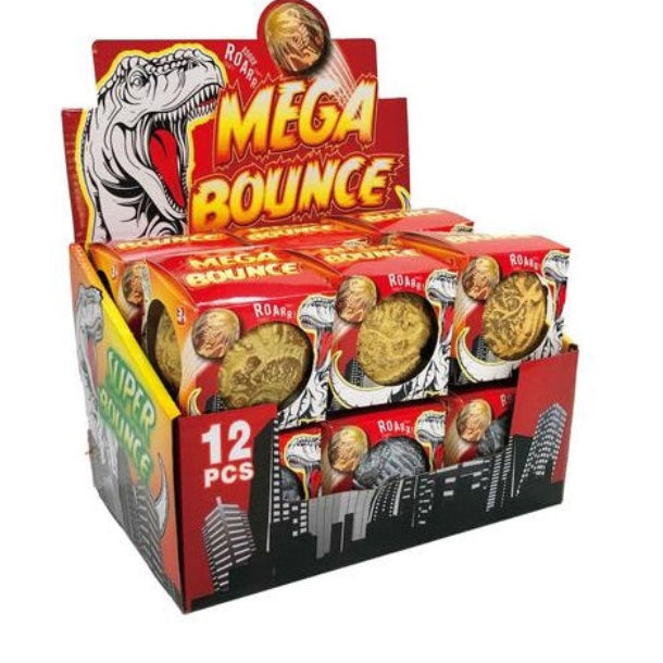 Mega Bounce Dinosaur Sprettball 8cm | Gull eller Sølv