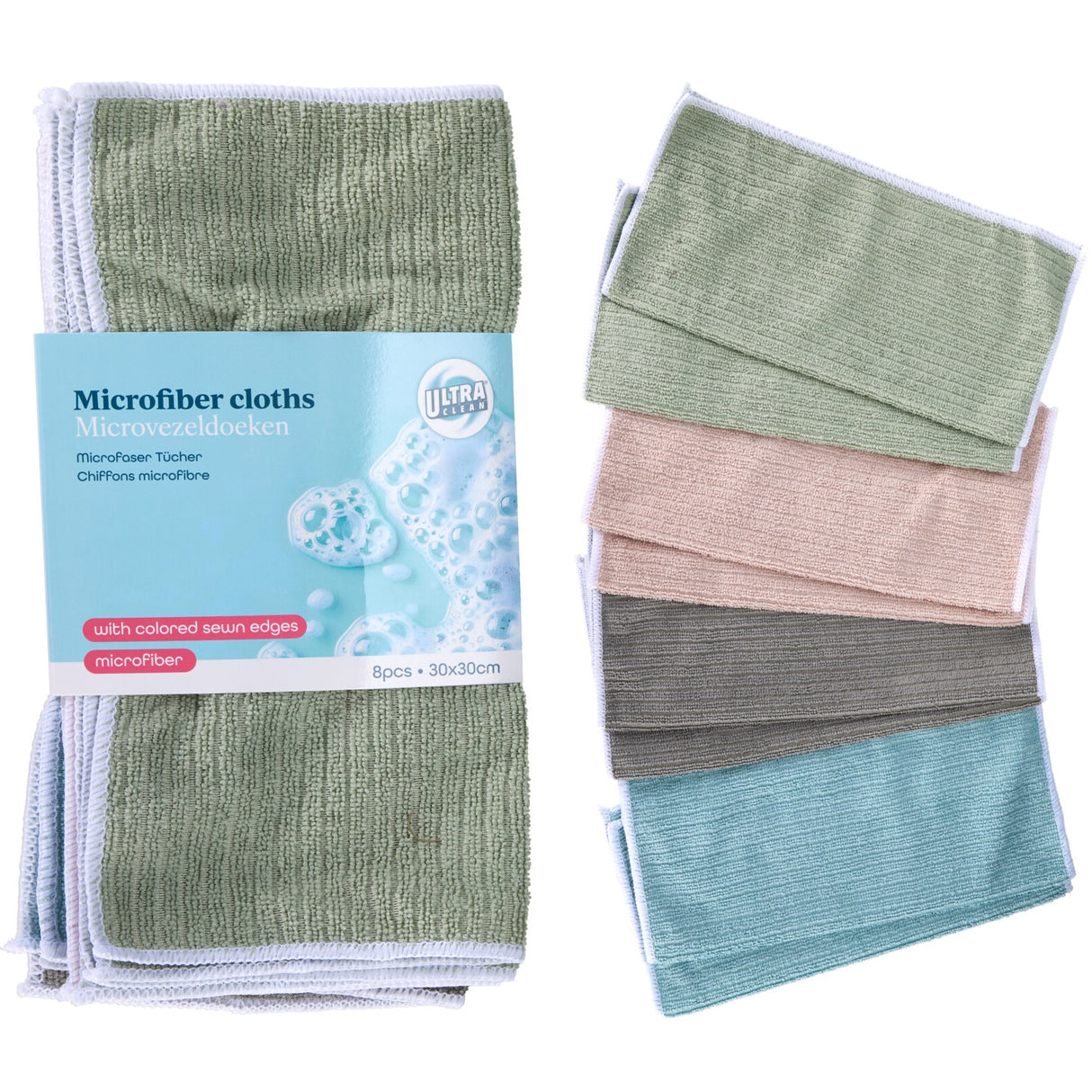 Ultra Clean | Mikrofiberklut Sett med 8 stk