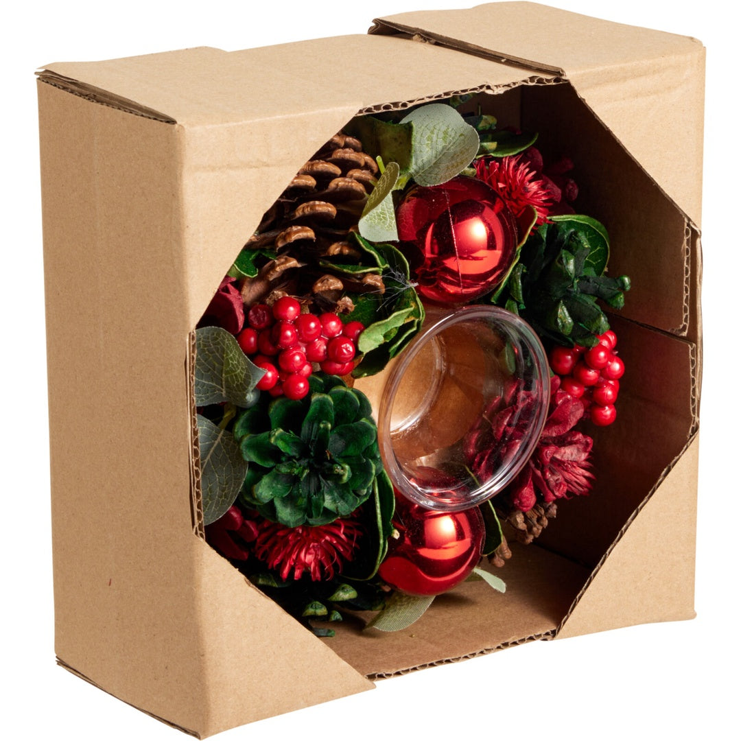 Julekrans med Telysholder | 2 Fargevarianter