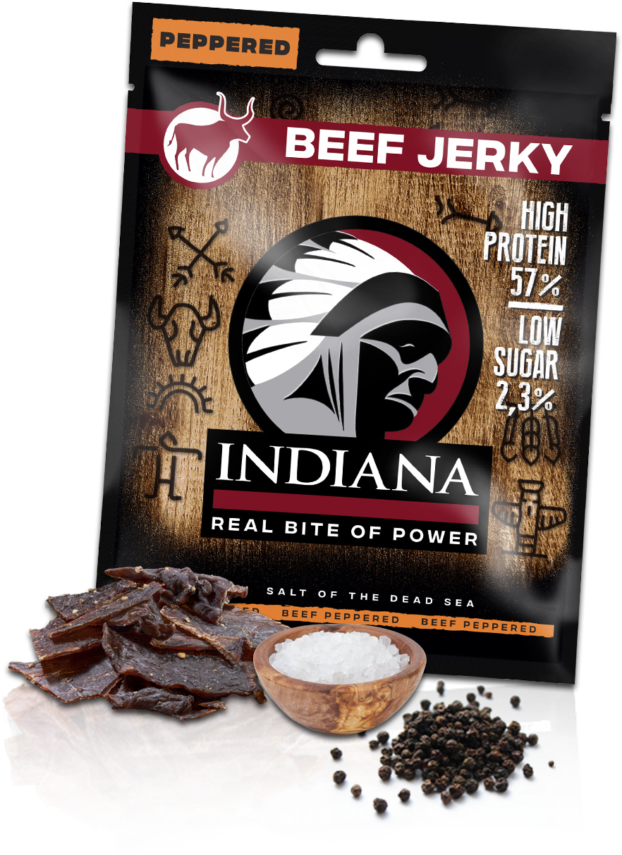 Indiana Beef Jerky Peppered 25g