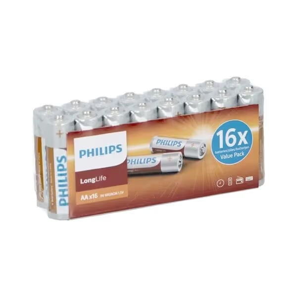 Philips Longlife AA Batterier 16-pak