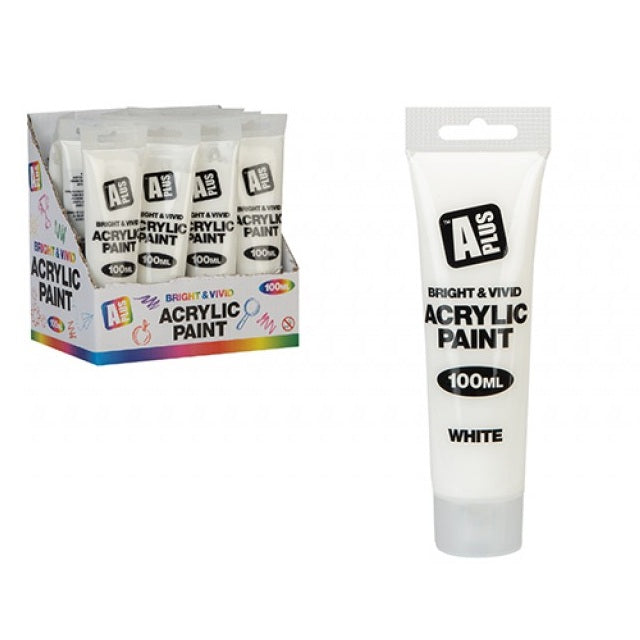 Akrylmaling Hvit 100ml -A Plus