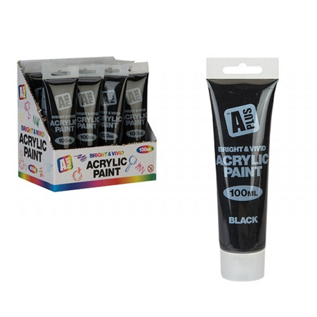 A Plus Akrylmaling Sort 100ml
