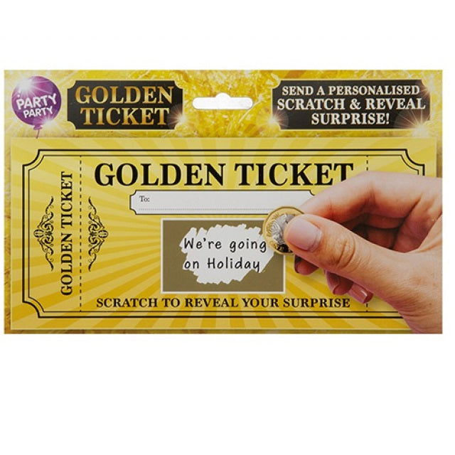 Golden Ticket Skrapekort | Skriv Din Egen Melding