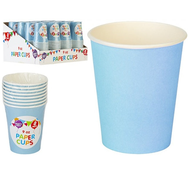 Lyseblå Pappkopper 8pk