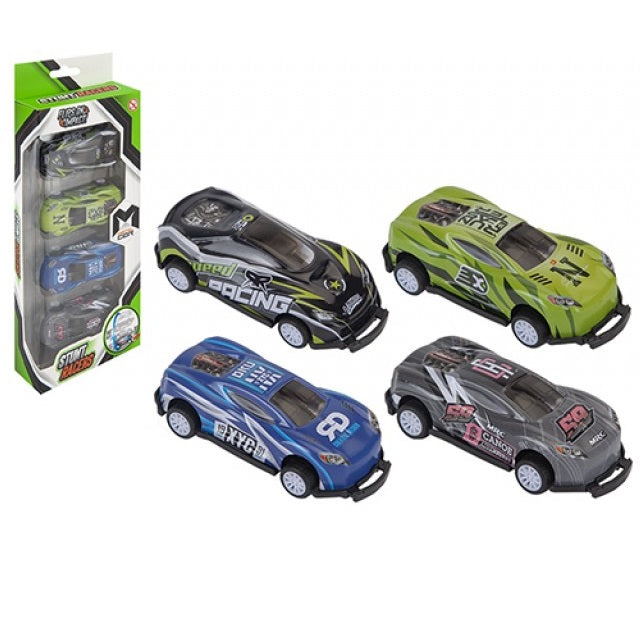 Stunt Racer Bil med Flip-Funksjon 4pk Pullback | Wizz Toys