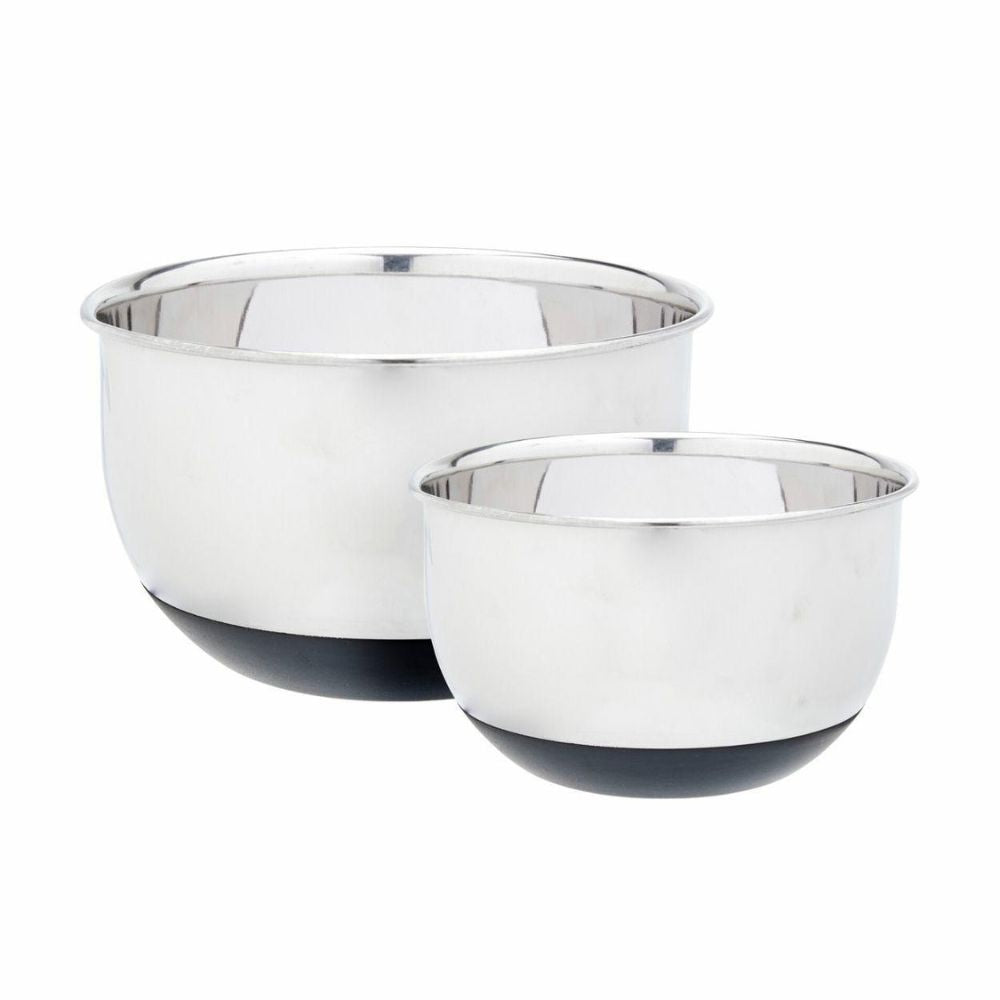 Siaki | Sett med 2 Rustfrie Stålskåler med Sklisikker Bunn
