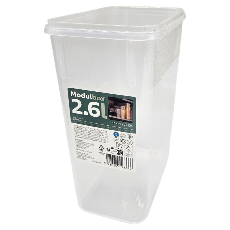 Modul oppbevaringsboks 2,6L | Uten lokk | 17x11x22cm