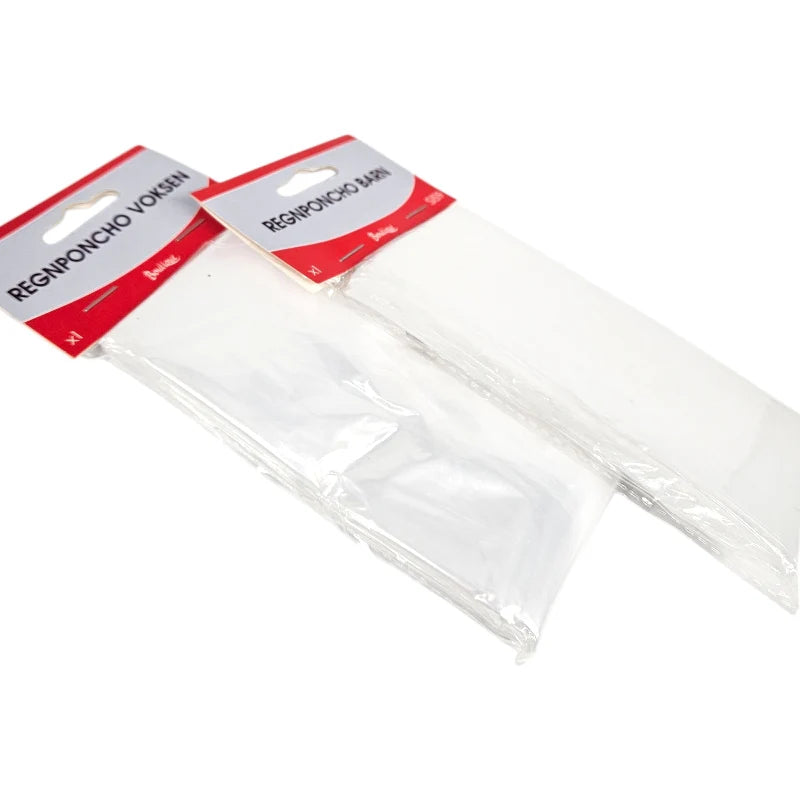 Regnponcho Gjennomsiktig 10pk | Barn/Voksen